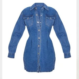 Medium Wash PrettyLittleThing Mini Denim Dress